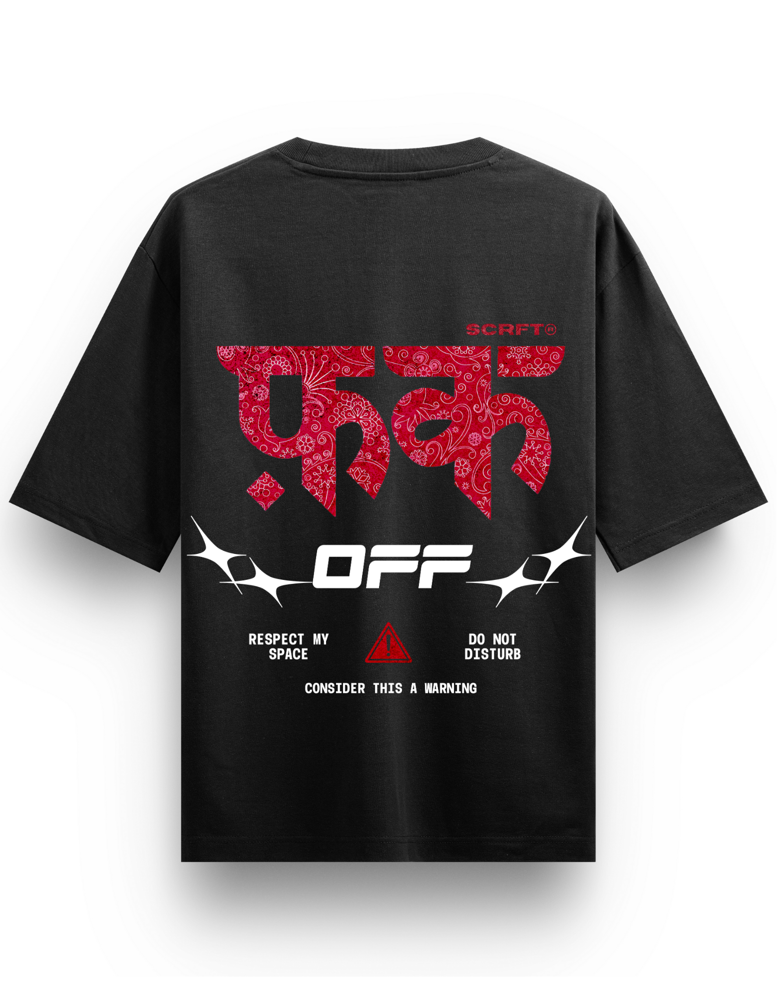 SCRFT® "WARNING" OVERSIZED GRAPHIC HEAVYWEIGHT TEE