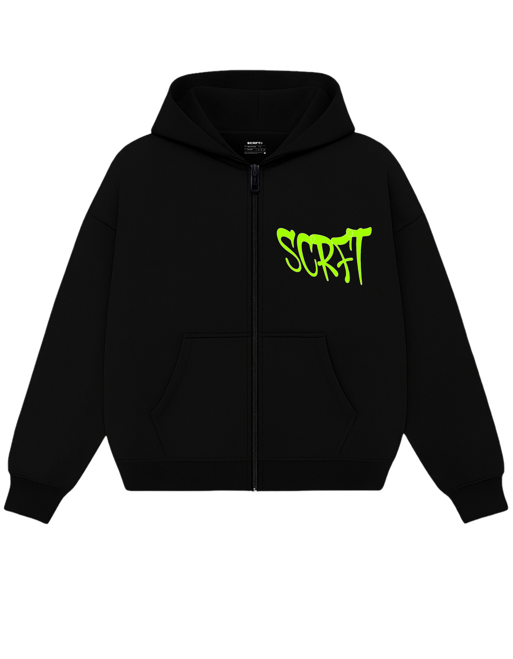 SCRFT® "HUSTLE HITS HARD" ZIP-UP – 400 GSM ULTRA-HEAVYWEIGHT OVERSIZED HOODIE
