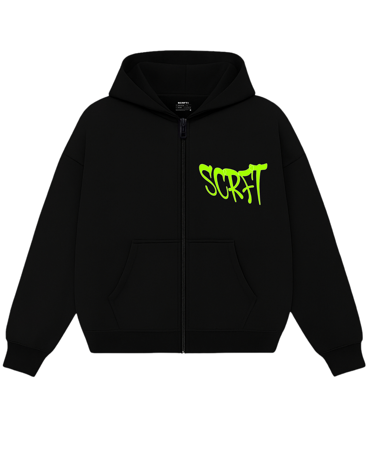 SCRFT® "HUSTLE HITS HARD" ZIP-UP – 400 GSM ULTRA-HEAVYWEIGHT OVERSIZED HOODIE